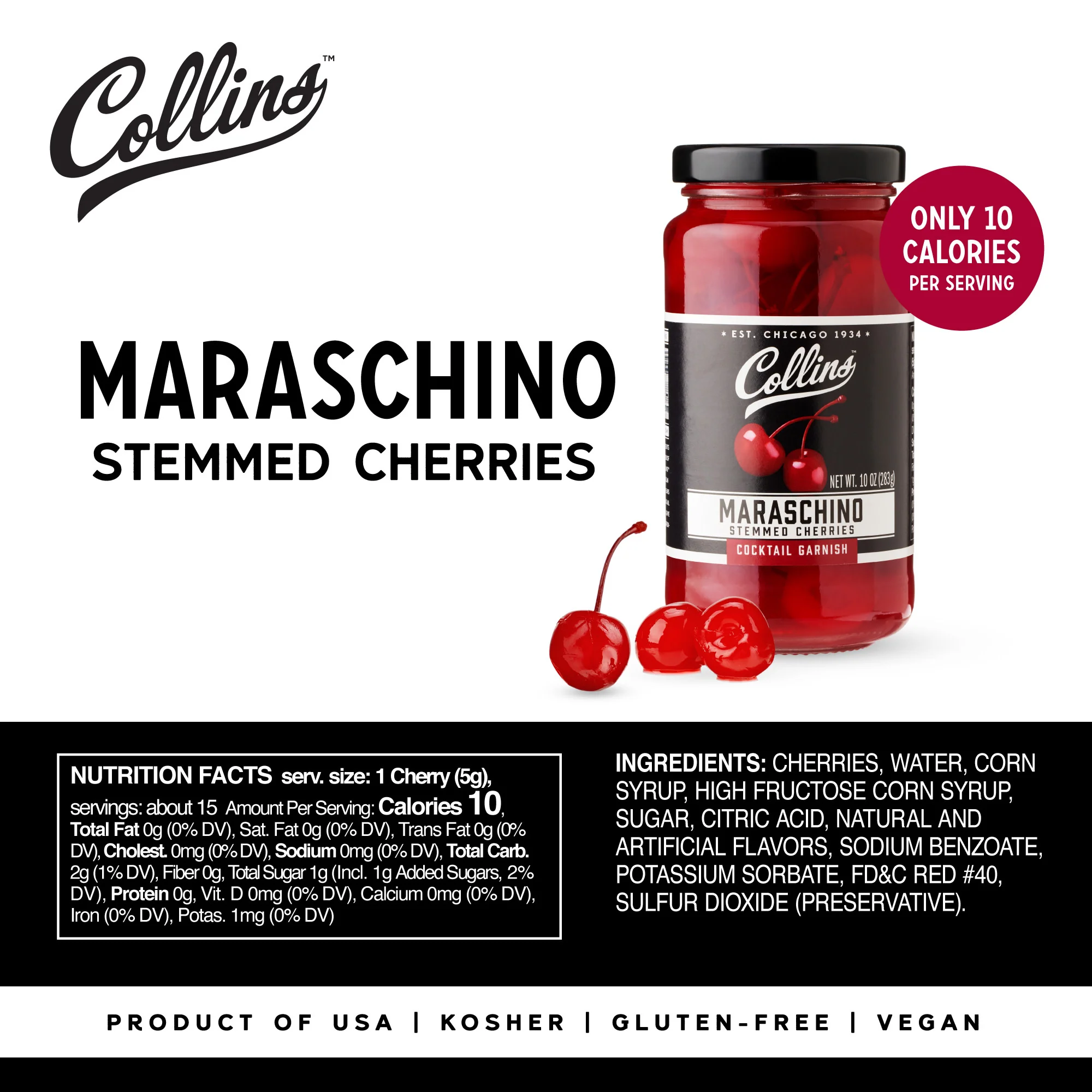 Stemmed Cocktail Cherries 10 oz - Image 5