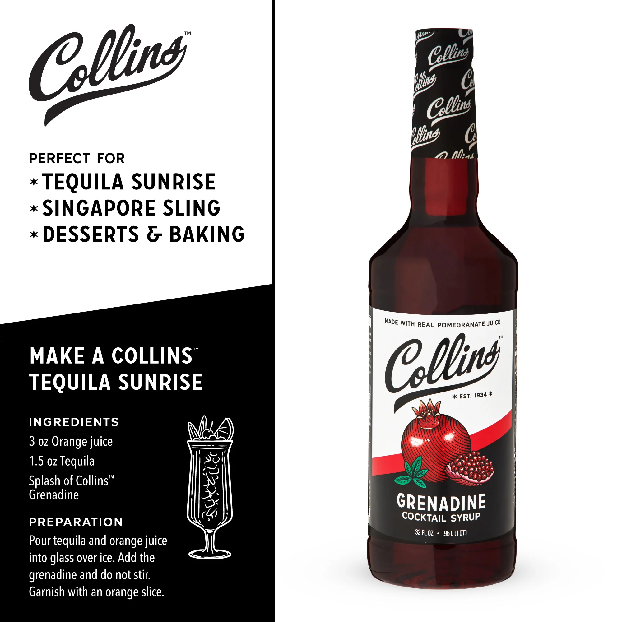 Grenadine Cocktail Syrup 32 oz - Image 3