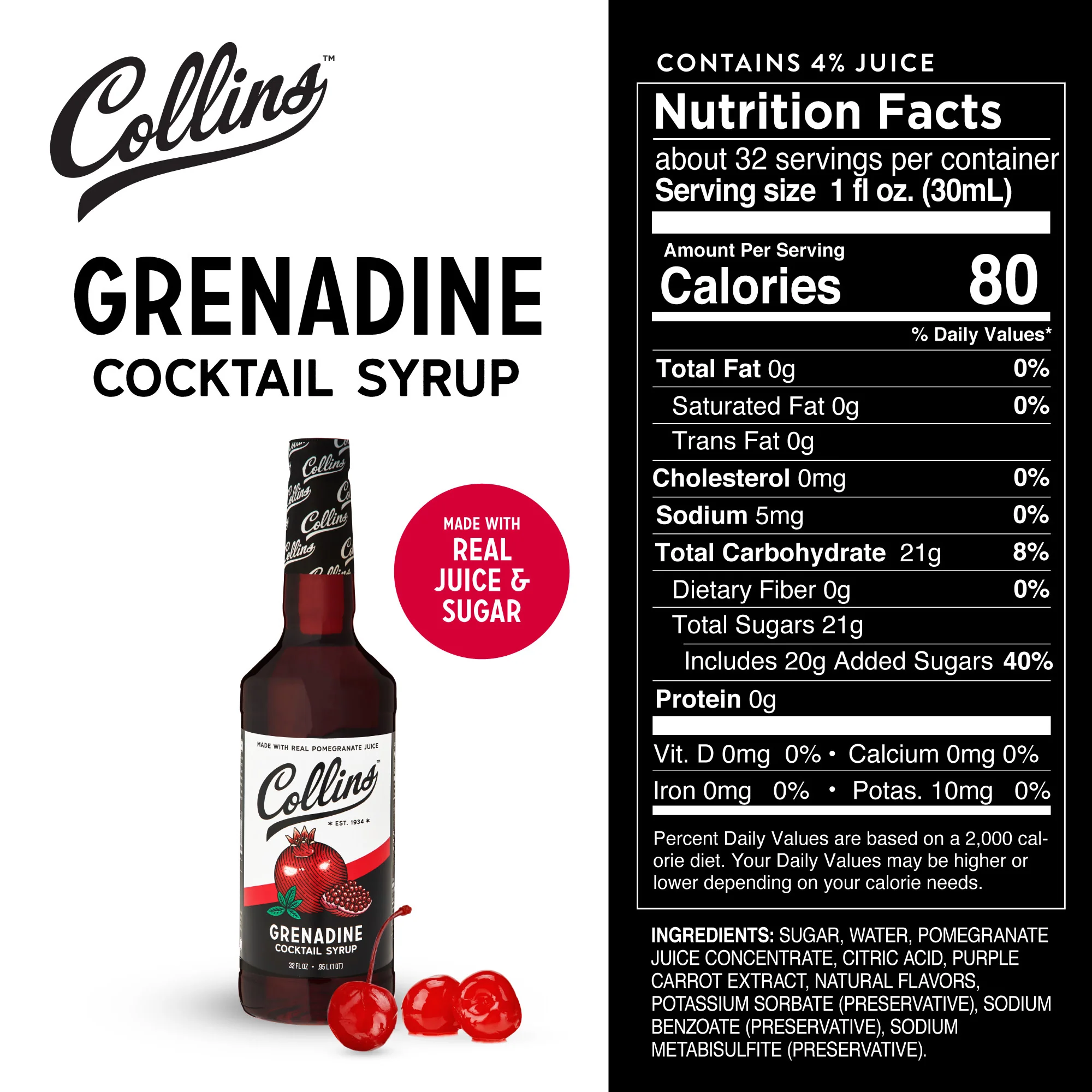 Grenadine Cocktail Syrup 32 oz - Image 4