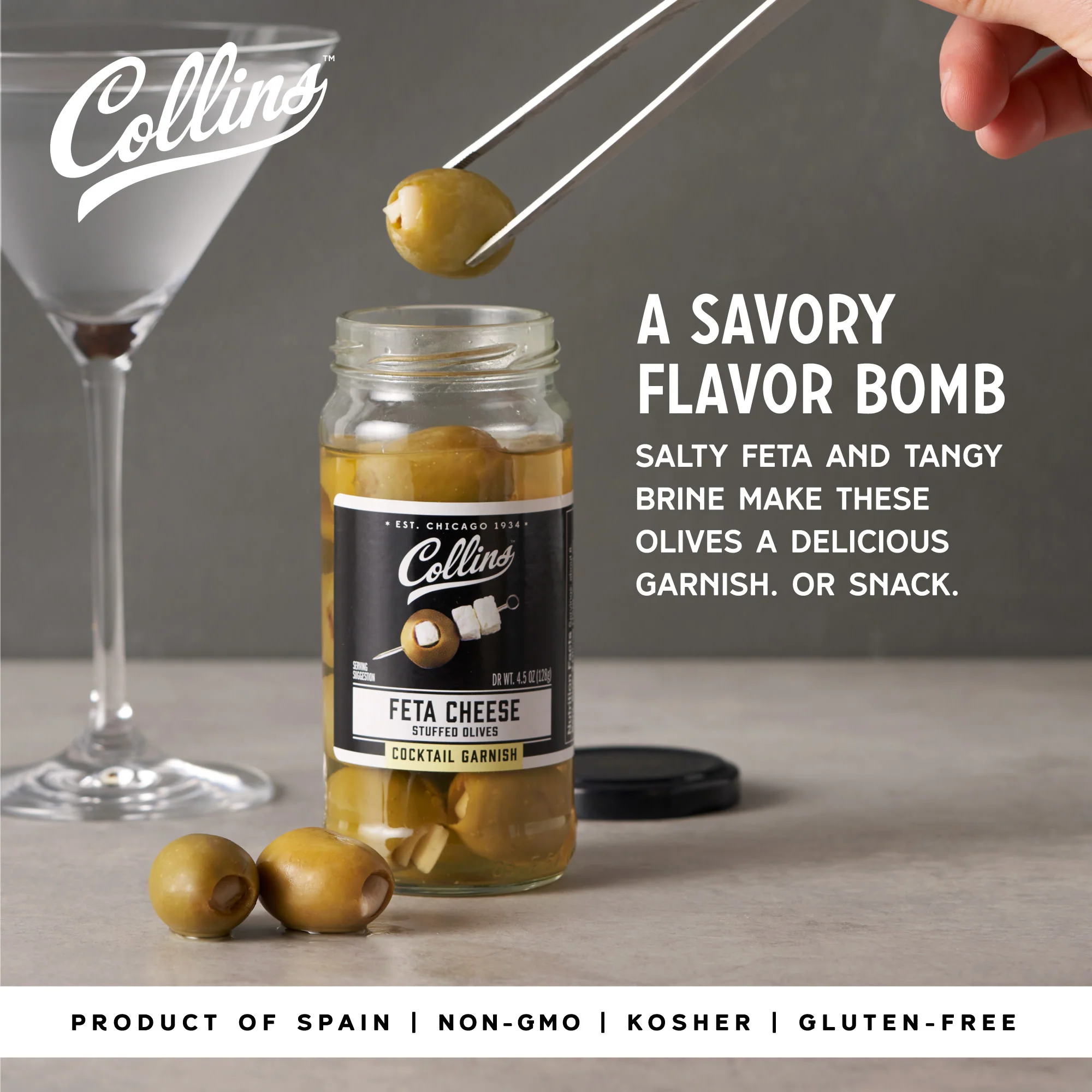Gourmet Feta Cheese Olives 5 oz - Image 3